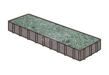 Гранитная тротуарная плитка Готика, Плита Granite FINO, 500x125x100, Порфир 1