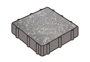 Гранитная тротуарная плитка Готика, Квадрат Granite FINO, 300x300x100, Ильменит 1