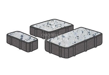 Гранитная тротуарная плитка Готика, Новый город Granite FINO, 80 мм, Грис Парга 1