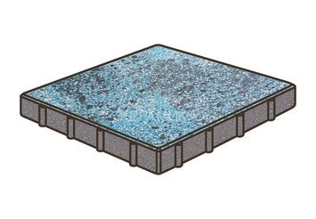 Гранитная тротуарная плитка Готика, Квадрат Granite FINO, 500x500x100, Азул Бахия 1