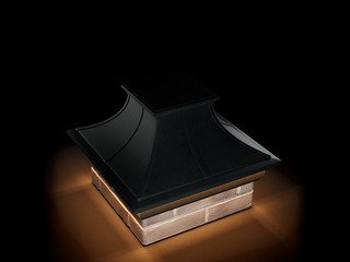 Колпак Zking Monblan Premium 385х385 с подсветкой на 1,5 кирпича черный