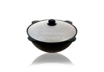 Узбекский чугунный казан 22 л. круглое дно, с крышкой 1