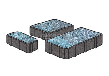 Гранитная тротуарная плитка Готика, Новый город Granite FINO, 80 мм, Азул Бахия 1
