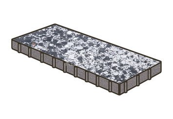 Гранитная тротуарная плитка Готика, Плита Granite FINO, 900x300x100, Диорит 1