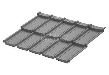 Модульная черепица AQUASYSTEM Берген PE Rooftop Бархат, Zn140, Тёмно-серый RAL7024, 1165х765мм 2