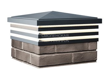 Колпак с подсветкой Zking Bona 385 х 385 с посадкой на 1,5 кирпича серый 2