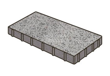 Гранитная тротуарная плитка Готика, Плита Granite FINO, 600x300x100, Цветок Урала 1