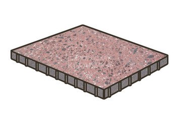 Гранитная тротуарная плитка Готика, Квадрат Granite FINO, 1000x1000x100, Ладожский 1
