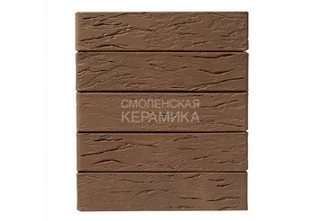 Кирпич облицовочный СТАРЫЙ ОСКОЛ Коричневый рустик 1НФ 5