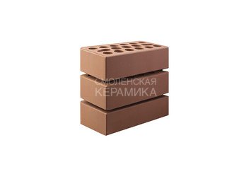 Кирпич облицовочный КЕРМА 1НФ, Терракот гладкий, утолщенная стенка 3