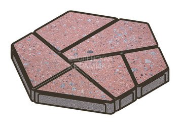 Гранитная тротуарная плитка Готика, Полигональ Granite FINO, 80 мм, Травертин 1