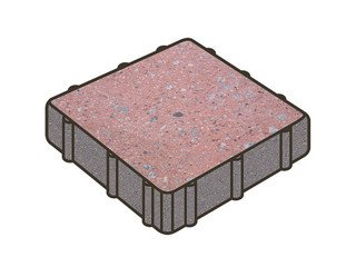 Гранитная тротуарная плитка Готика, Квадрат Granite FINO, 500x500x80, Травертин