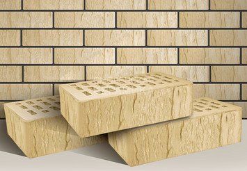 Кирпич лицевой ТЕРЕКС 1НФ, Слоновая кость шале 1