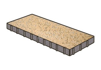 Гранитная тротуарная плитка Готика, Плита Granite FINO, 800x400x100, Жельтау 1