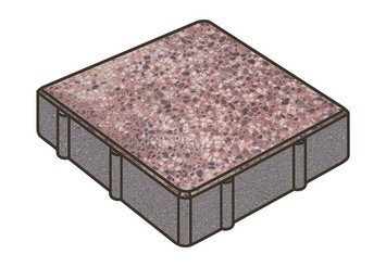 Гранитная тротуарная плитка Готика, Квадрат Granite FINO, 200x200x80, Сансет 1