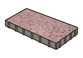 Гранитная тротуарная плитка Готика, Плита Granite FINO, 400x200x80, Ладожский 1