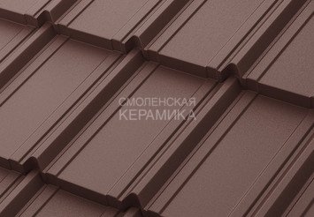 Модульная черепица AQUASYSTEM Берген PU Rooftop Кашемир, Zn275, Коричневый матовый RAL8017, 1165х765 1