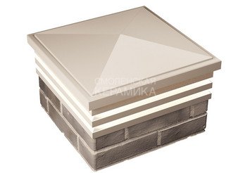 Колпак с подсветкой Zking Bona 385 х 385 с посадкой на 1,5 кирпича бежевый 1