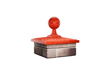 Колпак с шаром Zking Bona 385 х 385 с посадкой на 1,5 кирпича красный 3