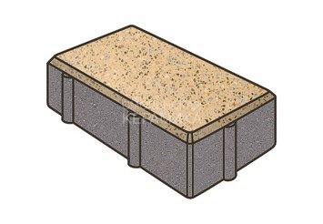 Гранитная тротуарная плитка Готика, Брусчатка Granite FINO, 200x100x80, Жельтау 1