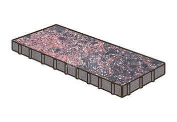 Гранитная тротуарная плитка Готика, Плита Granite FINO, 900x300x100, Дымовский 1