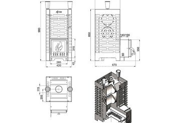 Печь для бани ASTON 20 INOX (ИНОКС) 3
