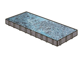 Гранитная тротуарная плитка Готика, Плита Granite FINO, 500x250x120, Азул Бахия 1