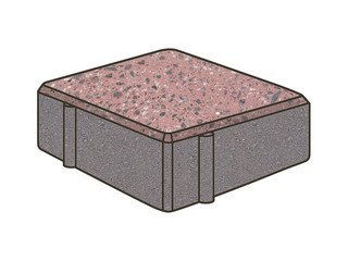 Гранитная тротуарная плитка Готика, Квадрат Granite FINO, 150x150x80, Ладожский