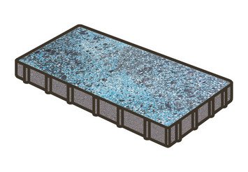 Гранитная тротуарная плитка Готика, Плита Granite FINO, 400x200x80, Азул Бахия 1