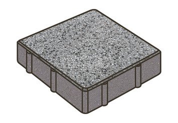 Гранитная тротуарная плитка Готика, Квадрат Granite FINO, 200x200x80, Белла Уайт 1