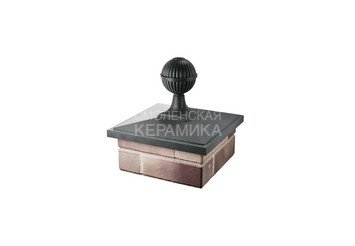 Колпак с шаром Zking Bona 385 х 385 с посадкой на 1,5 кирпича серый 1