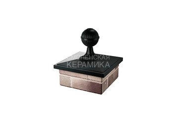 Колпак с шаром Zking Bona 385 х 385 с посадкой на 1,5 кирпича черный 1