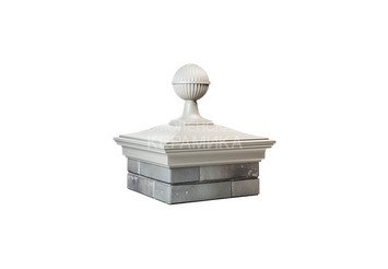 Колпак Zking Monblan 385 х 385 на 1,5 кирпича с шаром бежевый 1