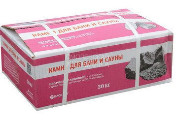 Камень д/сауны Кварцит МАЛИНОВЫЙ, колотый 20кг (коробка) (С.) 1