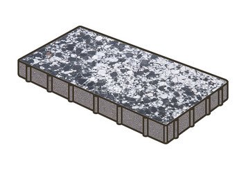 Гранитная тротуарная плитка Готика, Плита Granite FINO, 600x400x60, Диорит 1