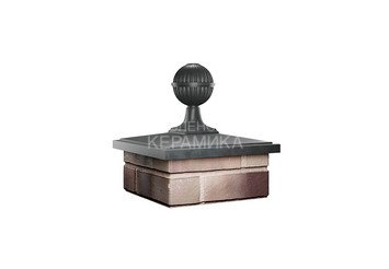 Колпак с шаром Zking Bona 385 х 385 с посадкой на 1,5 кирпича серый 3