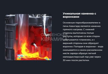 Печь чугунная для бани Технолит AVANGARD ЗК 40 (П2) Ураган в сетке Тюльпан 13