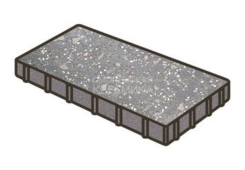 Гранитная тротуарная плитка Готика, Плита Granite FINO, 400x200x80, Ильменит 1