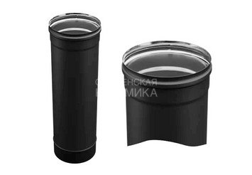 Дымоход 0,5м (430/0,8 мм / эмаль /600° черная) Ф150 BLACKSIDE 1