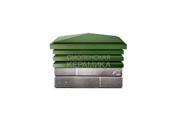 Колпак Zking Bona 385 х 385 с посадкой на 1,5 кирпича зеленый 2