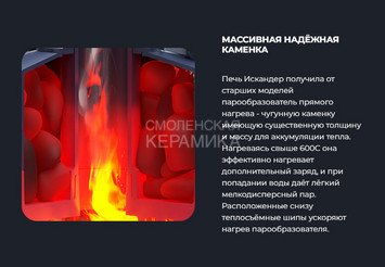 Печь чугунная для бани Технолит ИСКАНДЕР 25 (П2) в сетке 7
