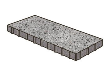Гранитная тротуарная плитка Готика, Плита Granite FINO, 500x250x120, Цветок Урала 1