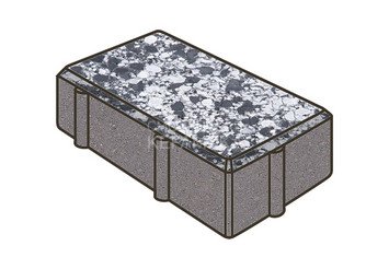Гранитная тротуарная плитка Готика, Брусчатка Granite FINO, 200x100x80, Диорит 1