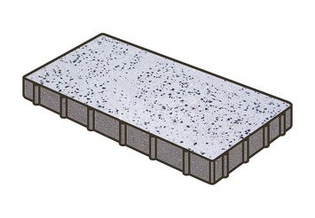 Гранитная тротуарная плитка Готика, Плита Granite FINO, 600x200x60, Покостовский 1