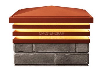 Колпак с подсветкой Zking Bona 385 х 385 с посадкой на 1,5 кирпича красный 3