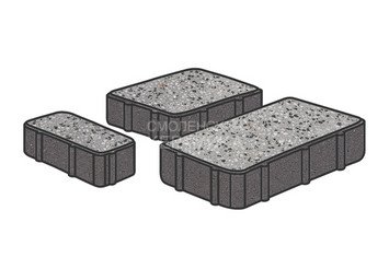 Гранитная тротуарная плитка Готика, Новый город Granite FINO, 80 мм, Цветок Урала 1