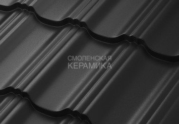 Модульная черепица AQUASYSTEM Гётеборг Rooftop Бархат, Zn180, Чёрный матовый RAL9005, 1205х765мм 1