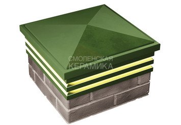 Колпак с подсветкой Zking Bona 385 х 385 с посадкой на 1,5 кирпича зеленый 1