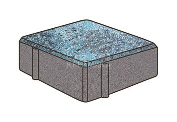 Гранитная тротуарная плитка Готика, Квадрат Granite FINO, 150x150x80, Азул Бахия 1