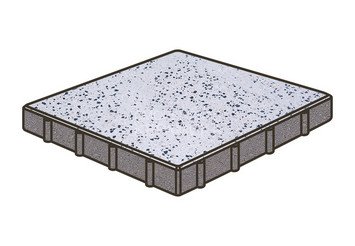 Гранитная тротуарная плитка Готика, Квадрат Granite FINO, 600x600x100, Покостовский 1